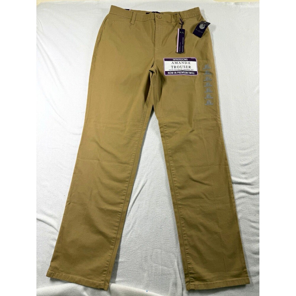 Gloria Vanderbilt Womens Khaki Twill Khakis Size 10 Classic Fit Straight Leg 549